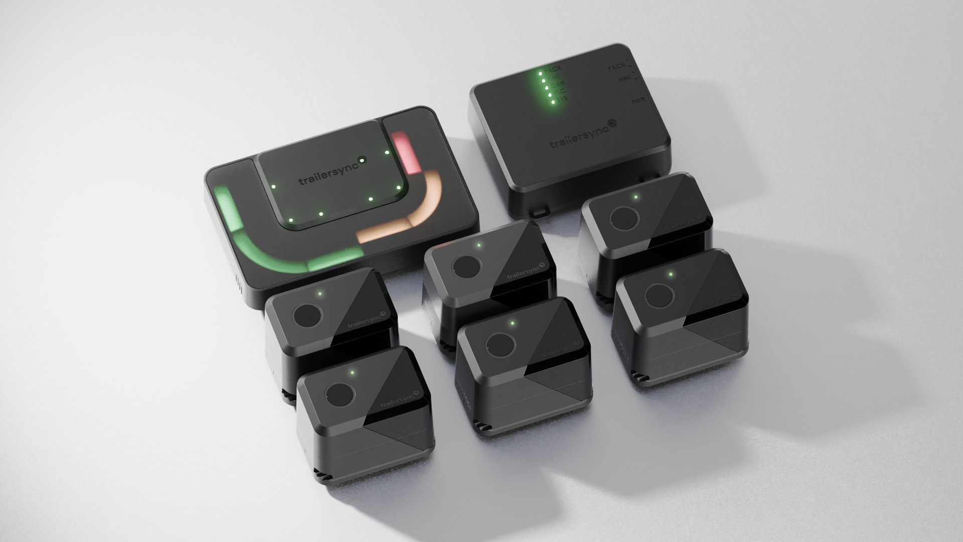 Trailersync Sense sensoren, cabine-indicator en connectiviteitsmodule